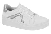 Tenis Vizzano Casual Branco e prata